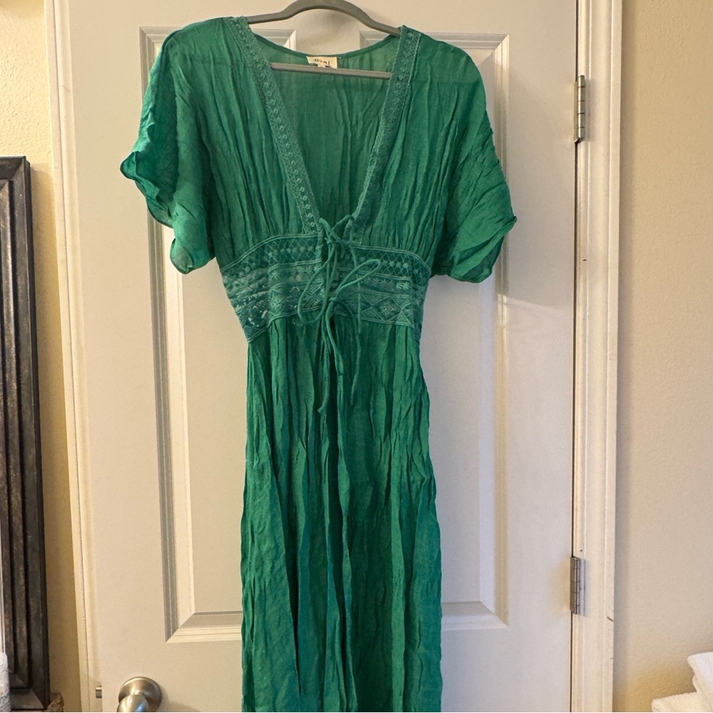BIBI swim cover up. Resort wear. Green size small